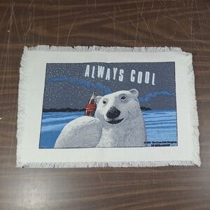 Coca Cola Polar Bear Placemat Tapestry with Text